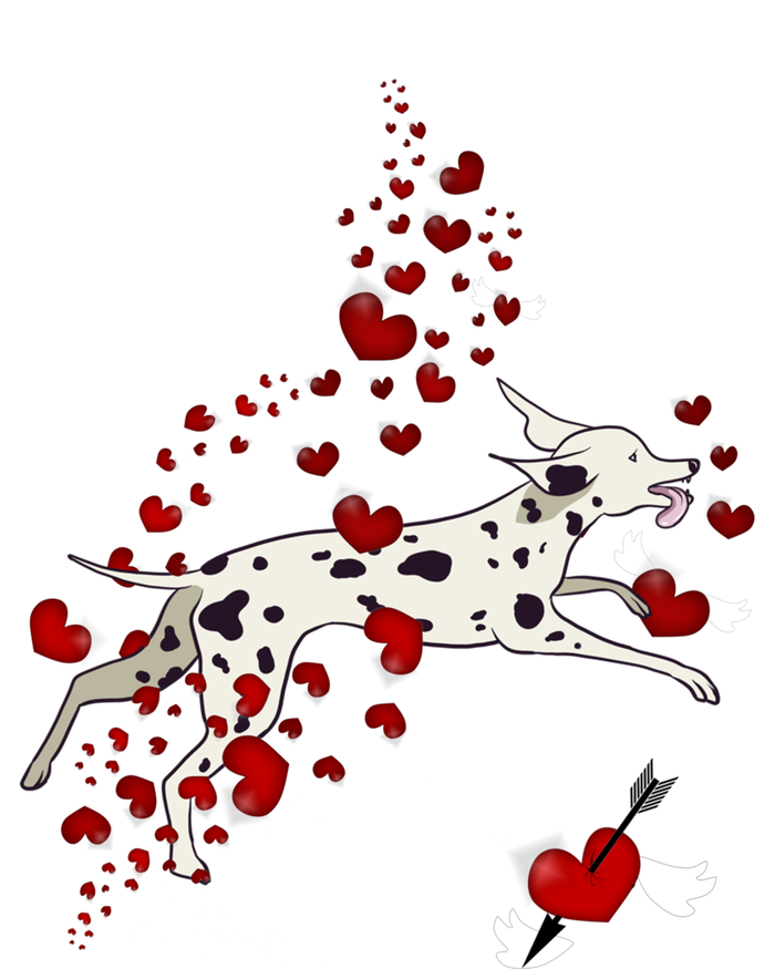 Cute Dalmatian And Red Hearts Funny Dog Mom Valentines Day Gift T-Shirt