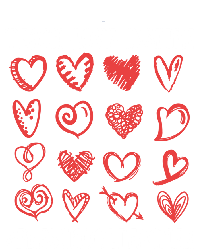 Teach Love Inspire Valentines Day Preschool Teacher Heart Gift V-Neck T-Shirt