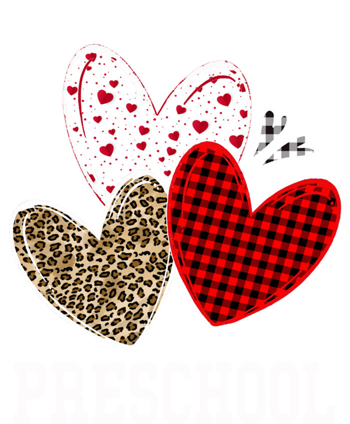 Valentines Day Hearts Leopard Red Plaid Preschool Teacher Cool Gift T-Shirt