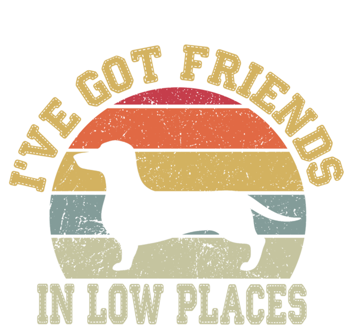 Retro Vintage Dachshund I've Got Friends In Low Place Gift Magnet