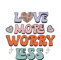 Groovy Love More Worry Less Retro Valentine Gift For Valentine Day Zip Tote Bag