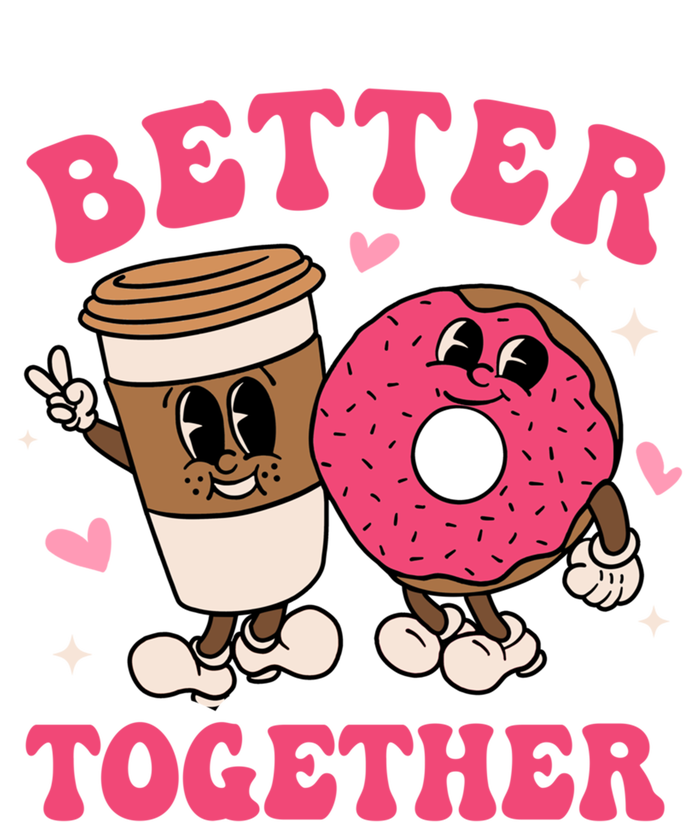 Better Together Coffee Donut Groovy Retro Valentine's Day Gift Softstyle Adult Sport Polo