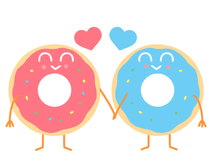 Donuts Love Doughnut Couple Valentine's Day Gift Tie-Dye T-Shirt