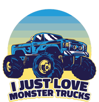 I Just Love Monster Trucks Retro Sunset Sustainable Knit Beanie