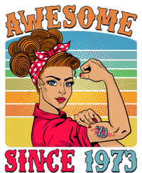 Awesome Since 1973 50th Birthday Messy Bun Rosie The Riveter Ladies Essential Tank