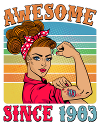 Awesome Since 1983 40th Birthday Messy Bun Rosie The Riveter Kids Long Sleeve Shirt