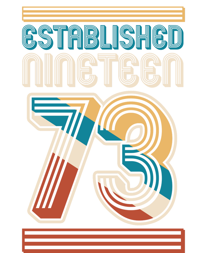 Retro Established Nineteen 73 1973 50th Birthday T-Shirt