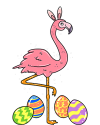 Easter Flamingo Easter Bunny Egg Basket Funny Easter Kids Long Sleeve Shirt