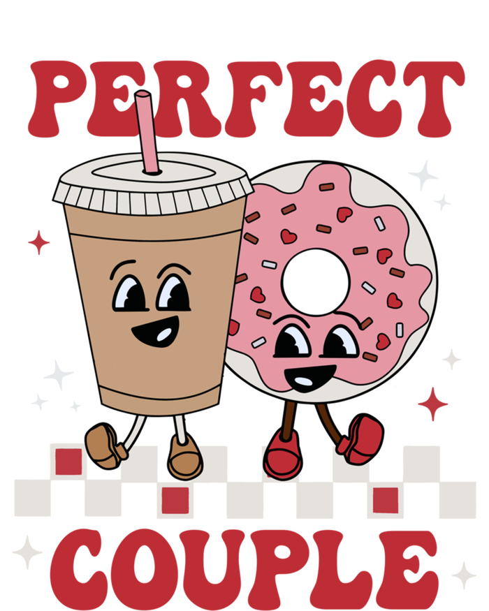 Perfect Couple Coffee Donut Groovy Retro Valentine's Day Great Gift Short Acrylic Beanie