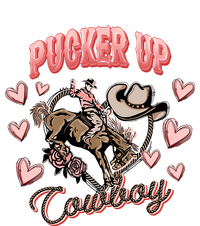 Pucker Up Cowboy Western Valentine's Day Lover Crop Fleece Hoodie