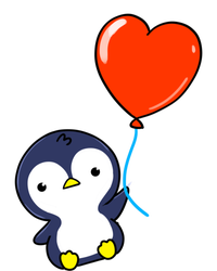 Penguin With Heart Balloon Valentines Day Penguin Great Gift T-Shirt