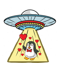 Ufo Abduction Penguin Valentines Day Cute Gift T-Shirt