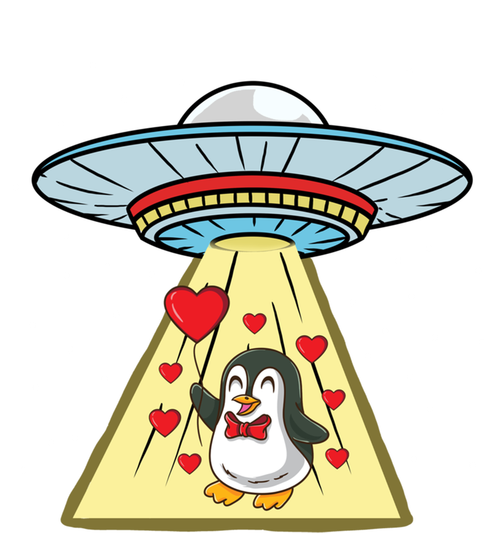 Ufo Abduction Penguin Valentines Day Cute Gift T-Shirt