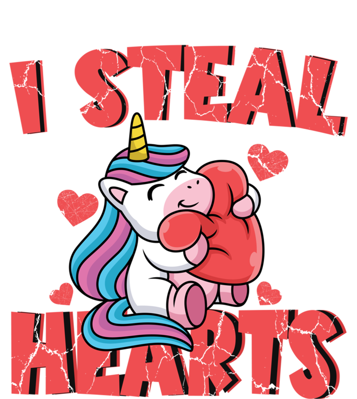 Valentine's Day I Steal Hearts Unicorn Love Cool Gift T-Shirt