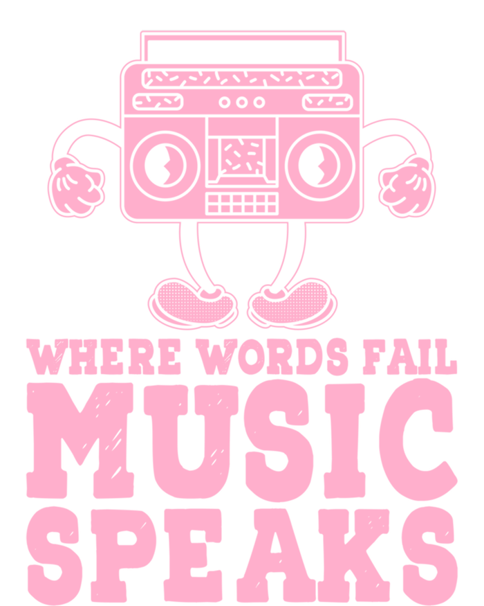 Where Words Fail Music Speaks Cute Gift Musical Music Notes Musician Gift Insulated Varsity Jacket