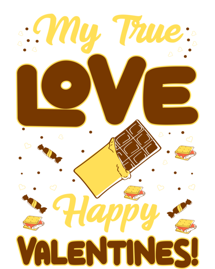 My True Love Happy Valentines Day Funny Chocolate Bar Lover Gift Women's V-Neck T-Shirt