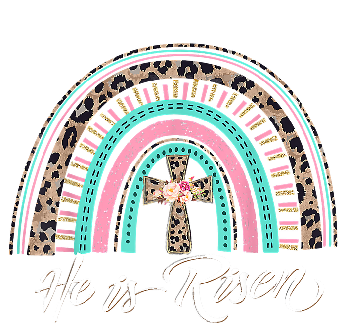 He Is Risen Christian Easter Rainbow Leopard Mom Gift Tall Hoodie