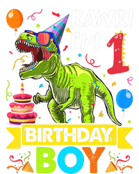 Rawr I'm 1st Birthday Boy Dinosaur Trex 1 Years Old Party Baby Long Sleeve Bodysuit