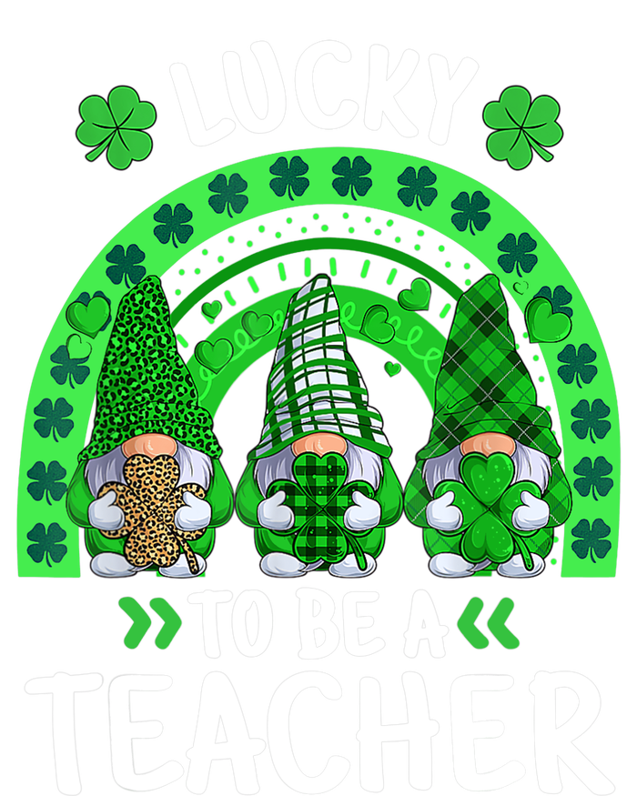 Lucky To Be A Teacher St Patricks Day Shamrock Gnome Rainbow Ladies Essential Flowy Tank