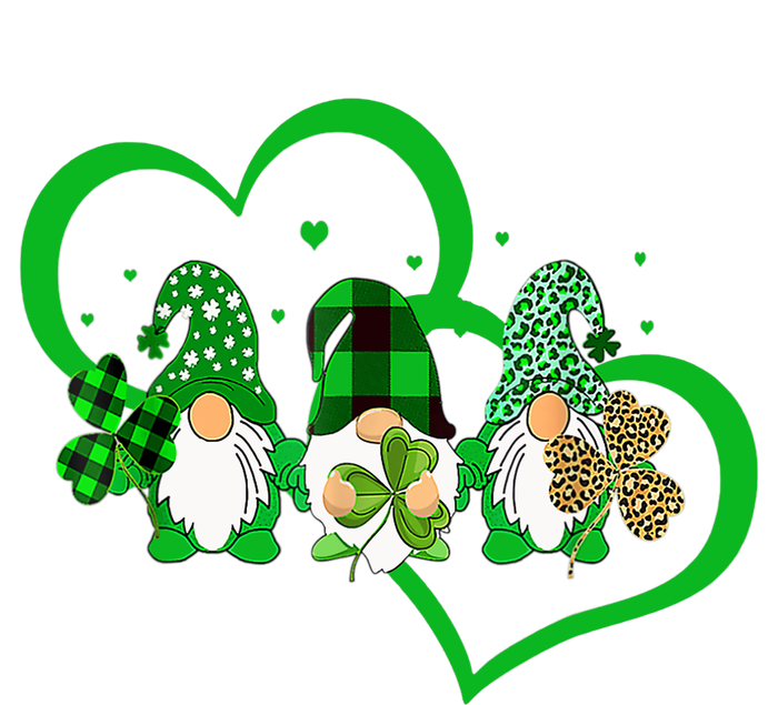 Cute Heart Leopard Gnomes Irish Shamrock St Patrick's Day T-Shirt