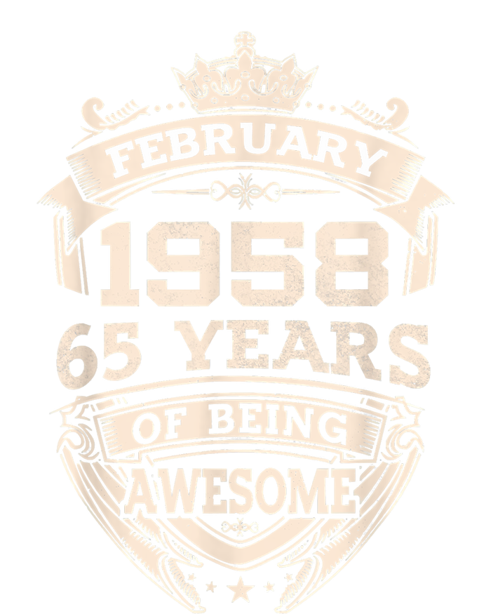 February 1958 65 Years Of Being Awesome 65th Birthday T-Shirt