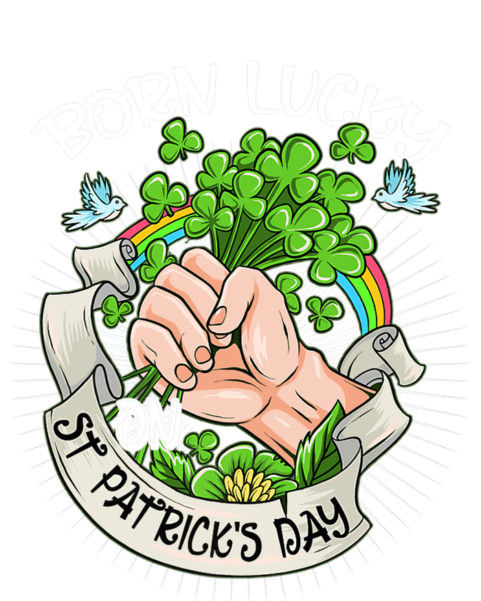 Born Lucky On St Patricks Day Funny Irish Shamrock Clovers Premium Kids Sweatshirt