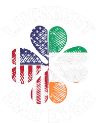 Luckiest Dad Irish American US Flag Shamrock Patrick's Day Premium Womens Funnel Neck Pullover Hood