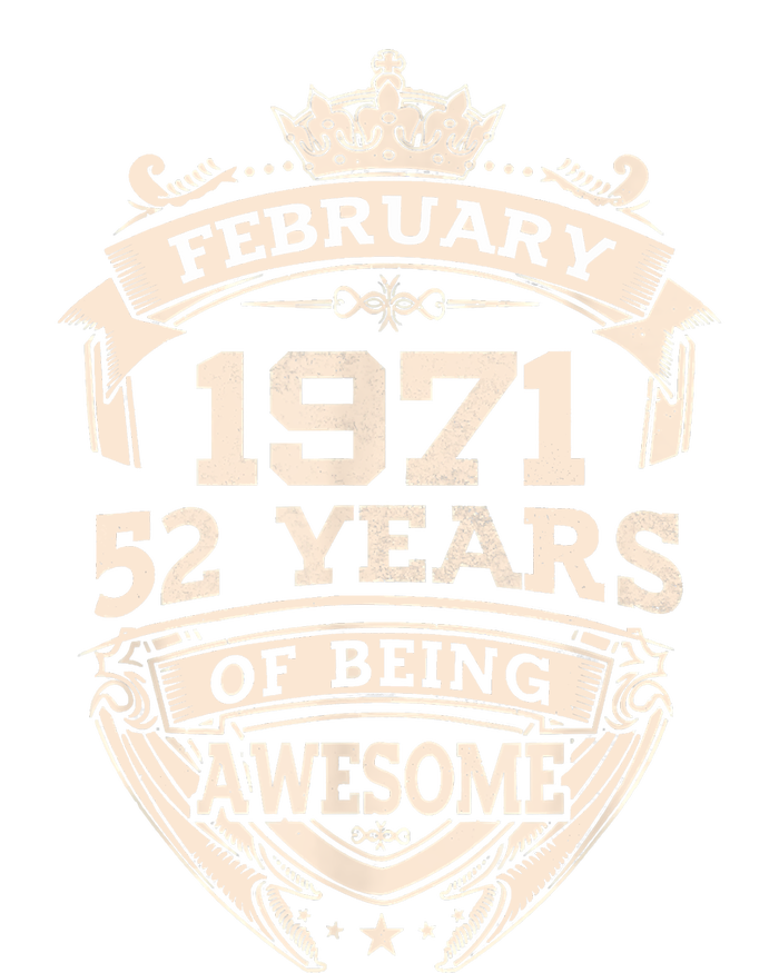 February 1971 52 Years Of Being Awesome 52th Birthday Premium Hoodie