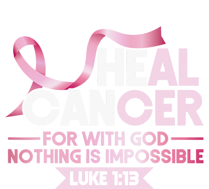 He Can Heal Cancer Christian Ribbon Breast Cancer Awareness Flat Bill Trucker Hat