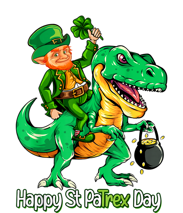 St Patricks Day Leprechaun Riding Dinosaur Gift Women's Racerback Tank