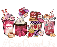 Bus Driver Funny Coffee Hearts Happy Valentines Day Gift Insulated Varsity Jacket