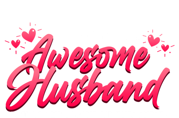 I Love My Awesome Husband Valentine's Day Gift Stripe Pom Pom Beanie