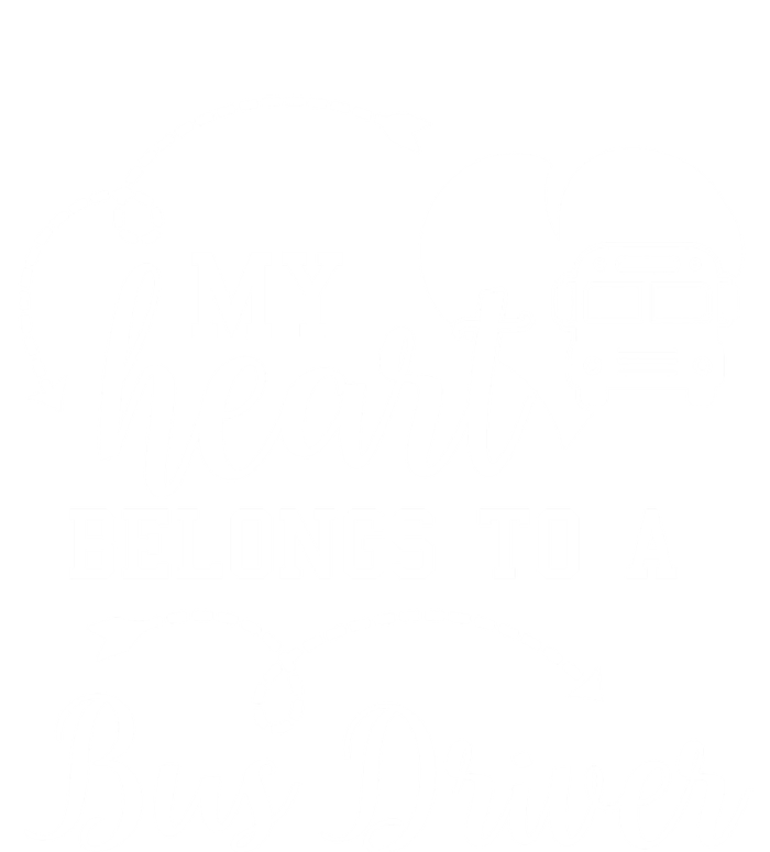 My Heart Belongs To A Bus Driver Funny Bus Driving Gift Tie Dye Hoodie