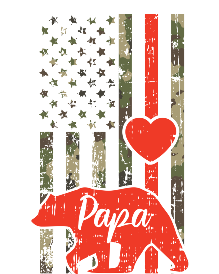 Papa Bear Valentines Day American Flag Camo Family Matching Funny Gift Tall Hoodie