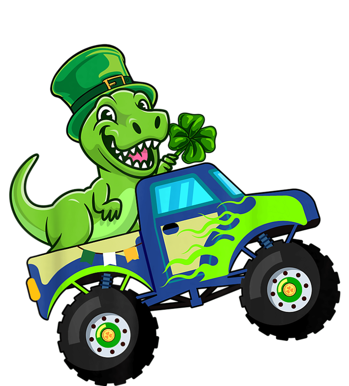 St Patricks Day Cute Dinosaur Monster Truck Gift Kid.s Boys PosiCharge RacerMesh Polo