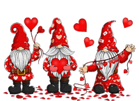 Gnome Valentines Day Three Gromies Love Heartss Womens T-Shirt