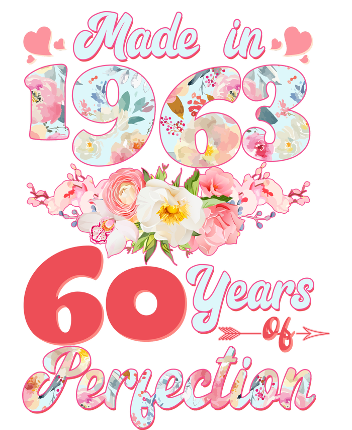 Flower Floral Made In 1963 60 Years Of Perfection Silk Touch Performance Long Sleeve Polo