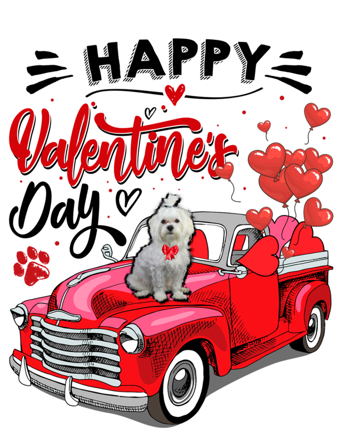 Red Truck Happy Valentines Day Maltese Hearts Dog Lover Meaningful Gift Poster