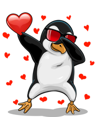 Dabbing Penguin Sunglasses Heart Valentines Day Zoo Lover Gift Coaster