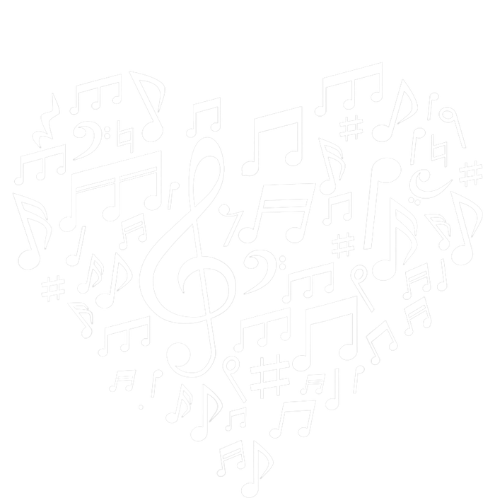 Heart Shape Musical Notes Music Lovers Gifts Valentines Day T-Shirt