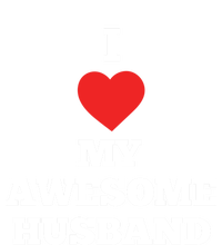 I Love My Awesome Husband Heart Valentines Day Anniversary Gift Stripe Pom Pom Beanie