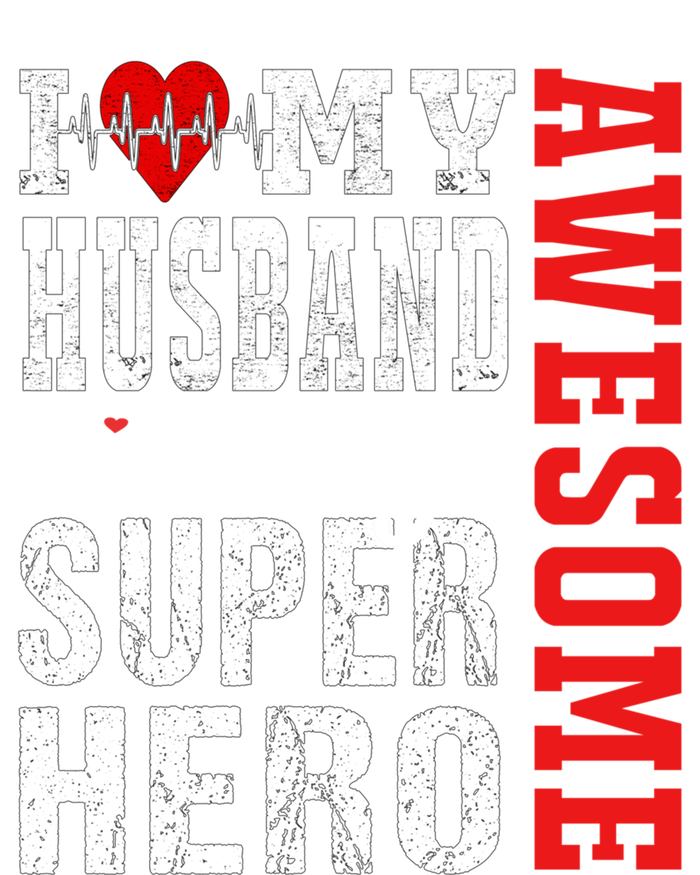 I Love My Awesome Husband Is My Superhero Family Matching Funny Gift Stripe Pom Pom Beanie