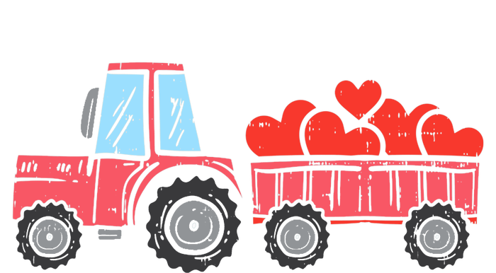 Valentines Day Tractor Truck Hearts Farm Tall Sweatshirt