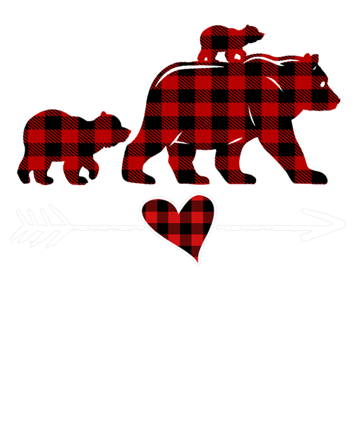 Nonnie Bear Two Cubs Red Plaid Nonnie Christmas Pajama Cute Gift Women's V-Neck T-Shirt