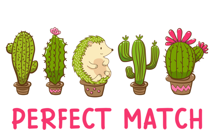 Perfect Match Hedgehog And Cactus Valentine's Day Gift T-Shirt