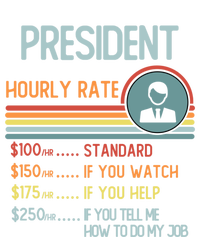 President Hourly Rate Gift Retro Job Title Gift Women's Flannel Pajama Set