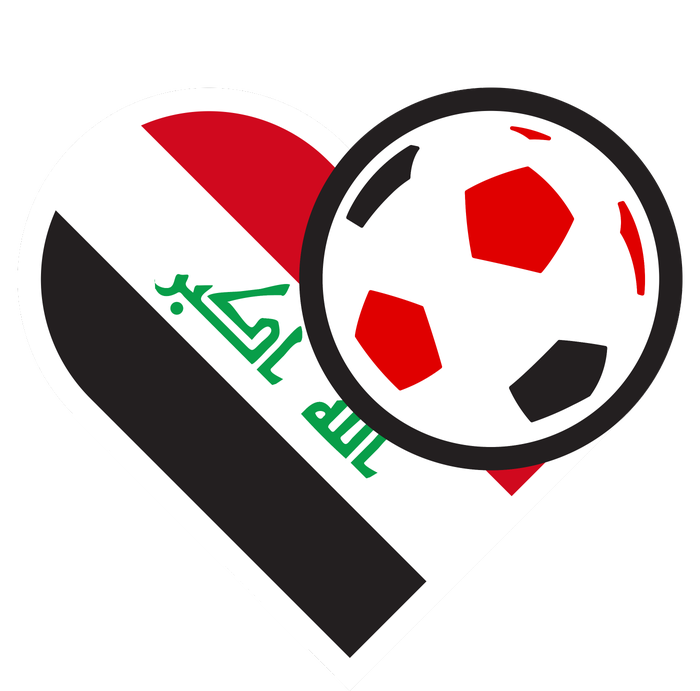 Love Heart Iraqi Futbol Soccer Team Poster