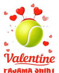 This Is My Valentine Pajama Funny Gift Headband Tennis Players Cute Gift Women's Flannel Pajama Set