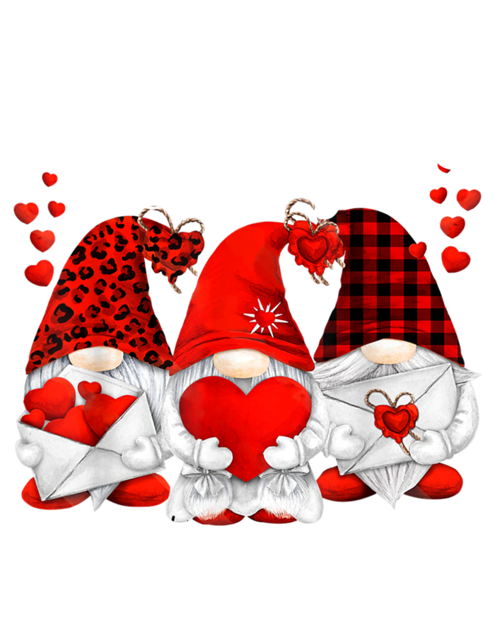 Valentine With My Gnomies Gnomes Red Plaid Valentines Day Gift Pom Pom 12in Knit Beanie