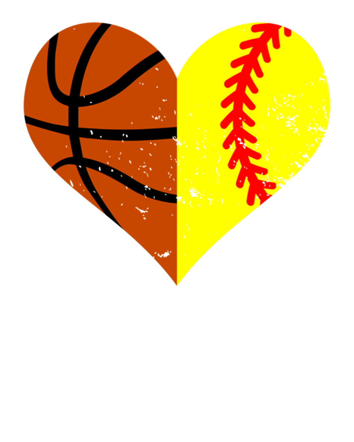 Ball Heart Funny Softball Basketball Gift Striped Beanie with Solid Band